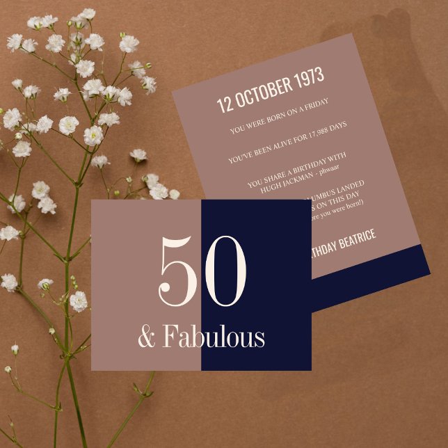 Fabulous vid 50 Modern Typography Navy och Mocha (Skapare uppladdad)