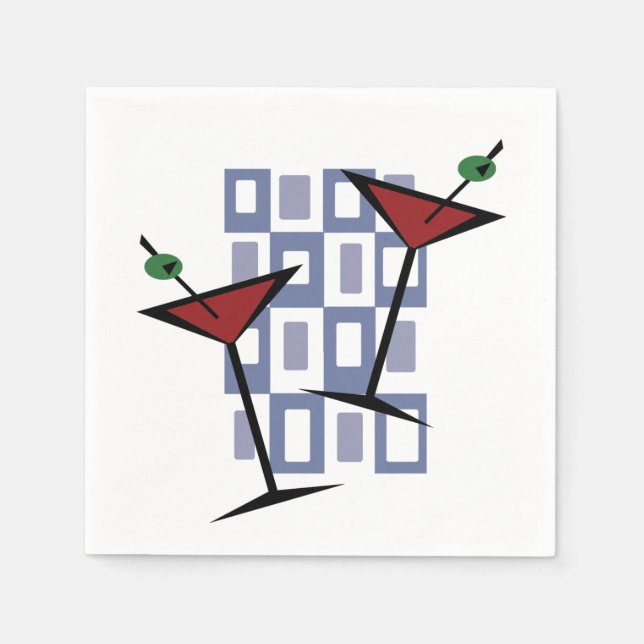 Fabulous Vintage Stil Martini Pappersservett (Framsidan)