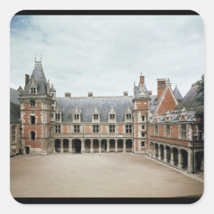 Facade av den Louis XII vingen, 1498-1503 Fyrkantigt Klistermärke