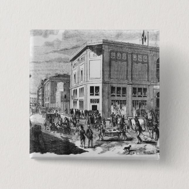 Facade av hotellet Drouot, Paris, c.1852 (engravi Knapp (Framsida)