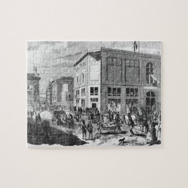 Facade av hotellet Drouot, Paris, c.1852 (engravi Pussel (Horisontell)