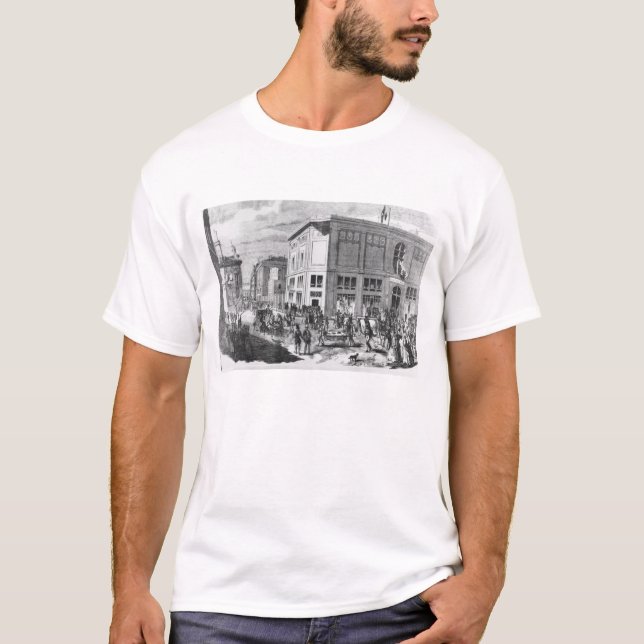 Facade av hotellet Drouot, Paris, c.1852 (engravi T Shirt (Framsida)