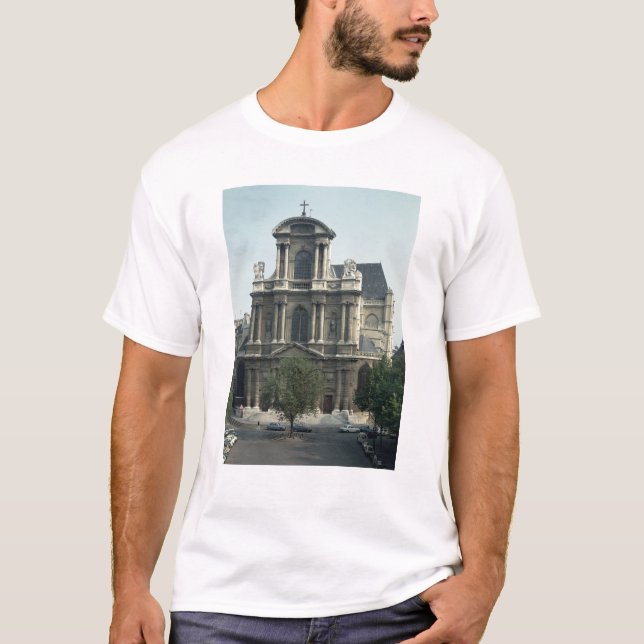 Facade av kyrkan av Sanktt-Gervais Tee Shirt (Framsida)