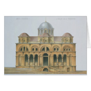 Facade av Mefa Dzamissi, kyrkan av St. Theodor Hälsningskort