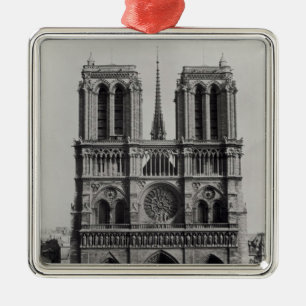 Facade av Notre Dame, Paris, sent - århundrade f Julgransprydnad Metall