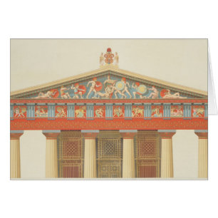 Facade av tempelet av Jupiter på Aegina (323-27 Hälsningskort