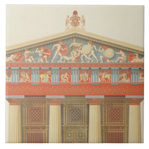 Facade av tempelet av Jupiter på Aegina (323-27 Kakelplatta
