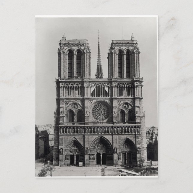 Facade of Notre-Dame, Paris, slutet av 1800-talet Vykort (Framsida)
