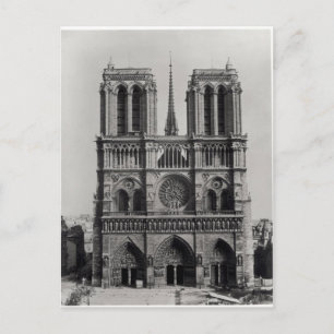 Facade of Notre-Dame, Paris, slutet av 1800-talet Vykort