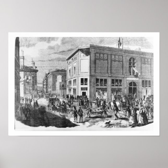 Facade of the Hotel Drouot, Paris, 1852 (engravi) Poster (Framsidan)