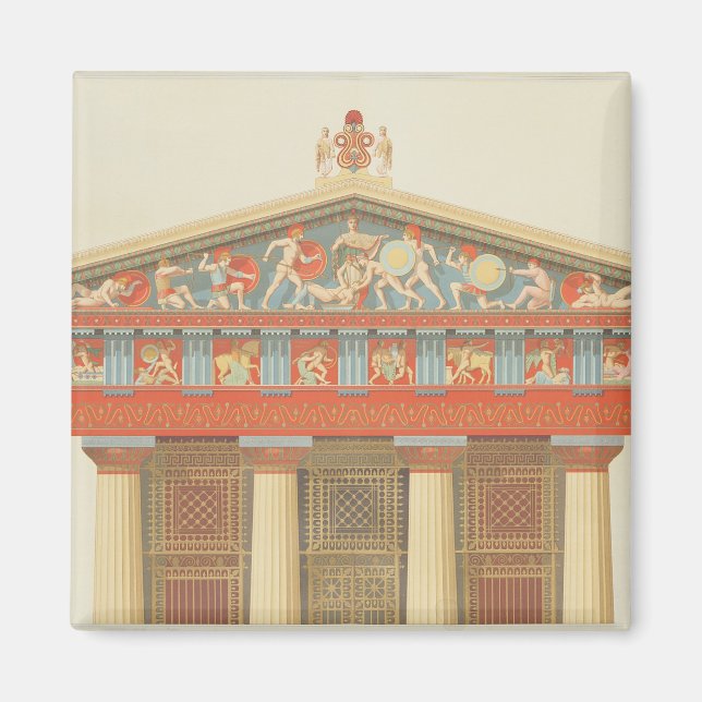 Facade of the Temple of Jupiter at Aegina (323-27) Magnet (Framsidan)