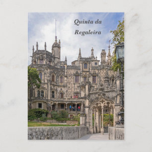 Facade över Quinta da Regaleira. Vykort