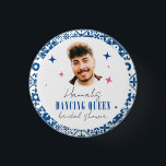 Face Dancing Queen grekisk disco mamma bröllopsfes Knapp<br><div class="desc">Medelhavet Grekisk musikal bougainvillea-inspirerad Dancing Queen bröllopsfest nålknappar</div>