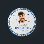 Face Dancing Queen grekisk disco mamma bröllopsfes Knapp<br><div class="desc">Medelhavet Grekisk musikal bougainvillea-inspirerad Dancing Queen bröllopsfest nålknappar</div>