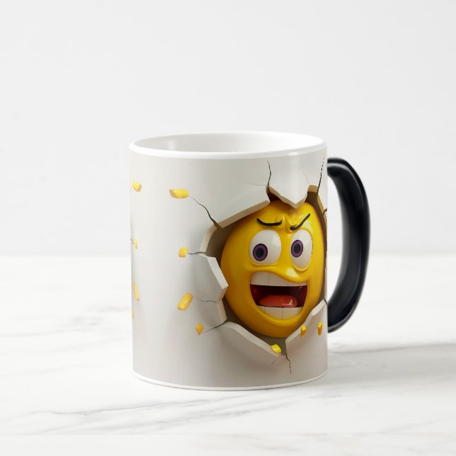 Face Emoticon Break Through Magisk Mugg (Framsida höger)
