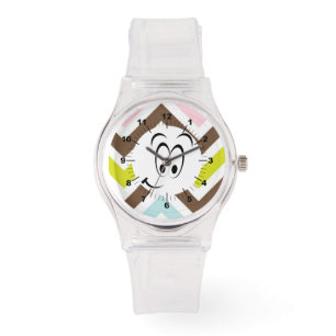 Face Eye Mönster Chic Chevron Rand Fred Öde Armbandsur
