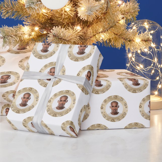 Face Gold Krans Julpresentpapper Presentpapper (Helgdagar)
