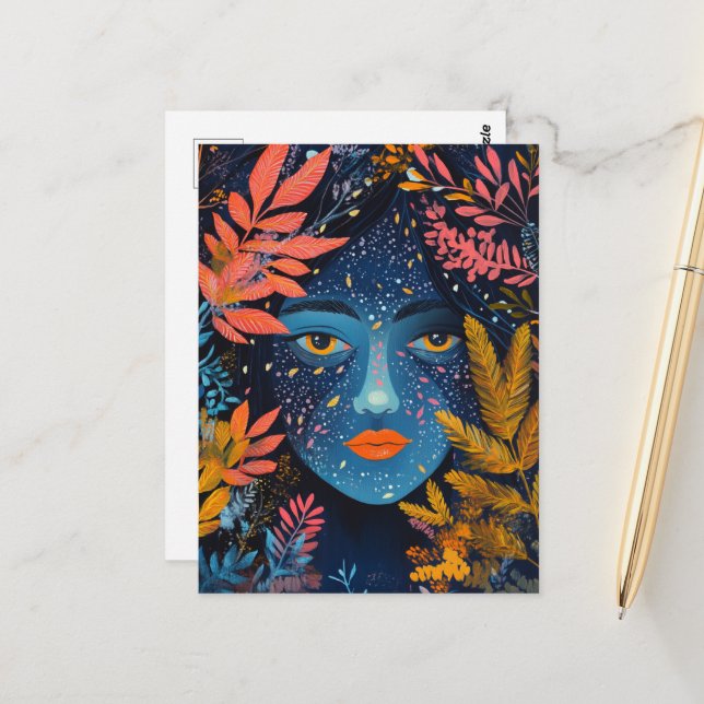 Face in the Plants Vykort (Fram/Back In Situ)