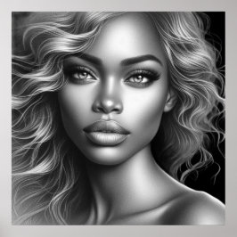 Face of a Cute Young Woman on a 24'x24' Wall Poster