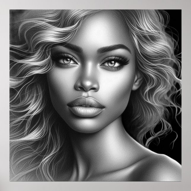 Face of a Cute Young Woman on a 24'x24' Wall Poster (Framsidan)