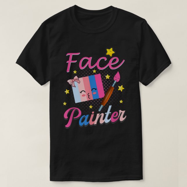 Face painter for Makeup artist T Shirt (Design framsida)