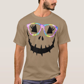Face Pumpkin Halloween Tie Dye Glasses , Jack O La T Shirt