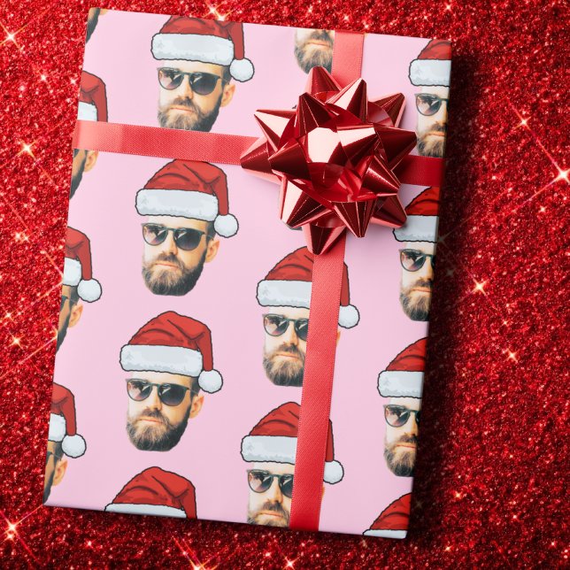 Face Santa Hat Christmas Gift Presentpapper (Skapare uppladdad)