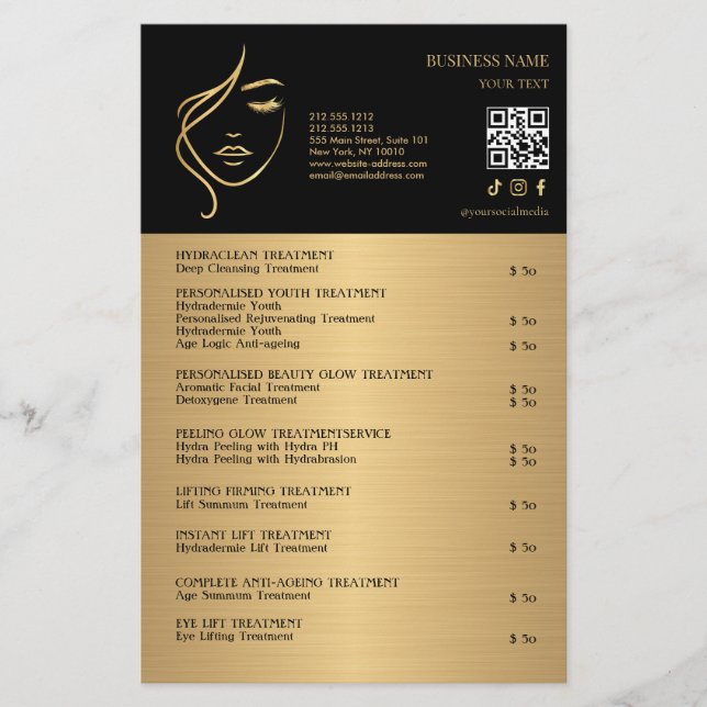 FACE TREATMENTS Beauty Salon flyer (Framsidan)