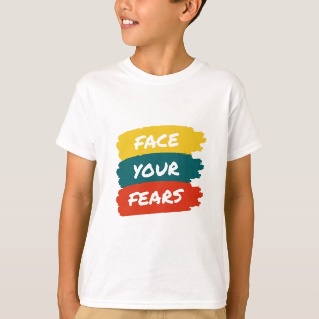Face Your Fears Teen Boy Graphic T-Shirt |  (Framsida)