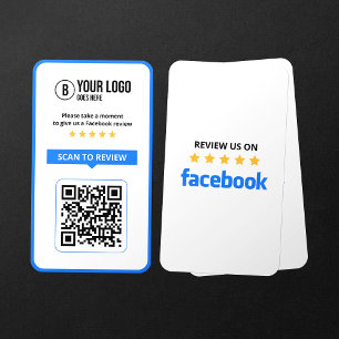 Facebook Business Review 5-stjärnig skannbar QR-ko Visitkort