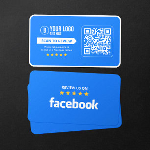 Facebook Business Review 5-stjärnig skannbar QR-ko Visitkort