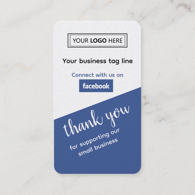 Facebook Business Review med QR-kod Visitkort (Baksida)