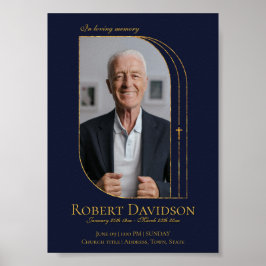 Facebook Funeral Notice Post Deep Blue Poster