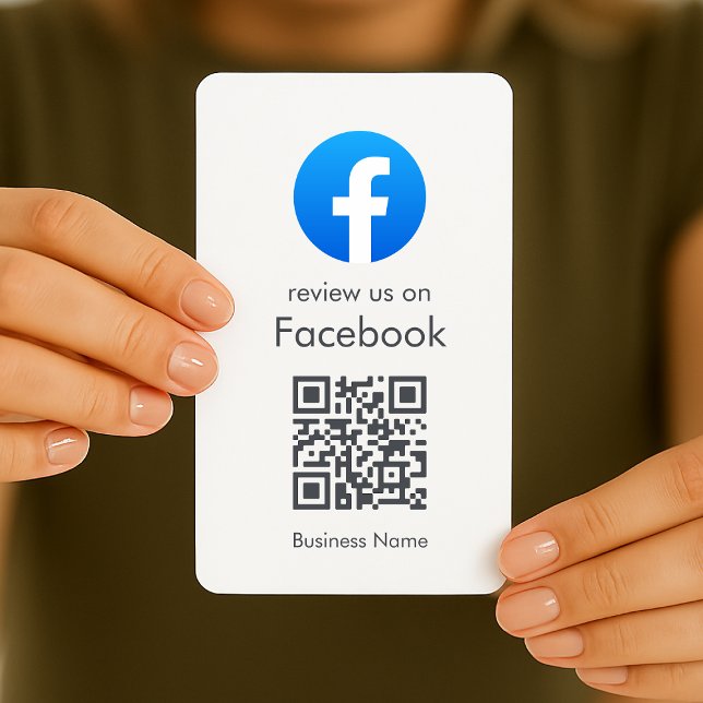 Facebook-granskning | Minimal vit QR-kod för föret Visitkort (Skapare uppladdad)