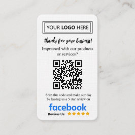 Facebook-granskningskort med logotyp och QR-kod Visitkort