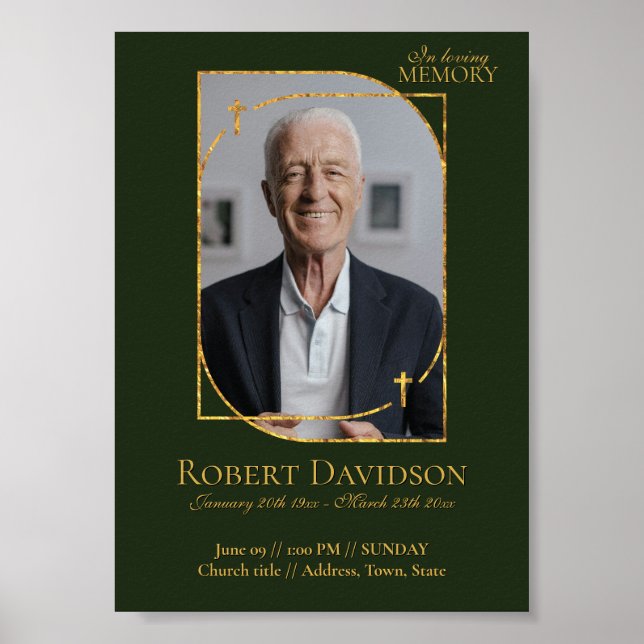 Facebook Inläggsannonsering för begravning Deep Gr Poster (Framsidan)