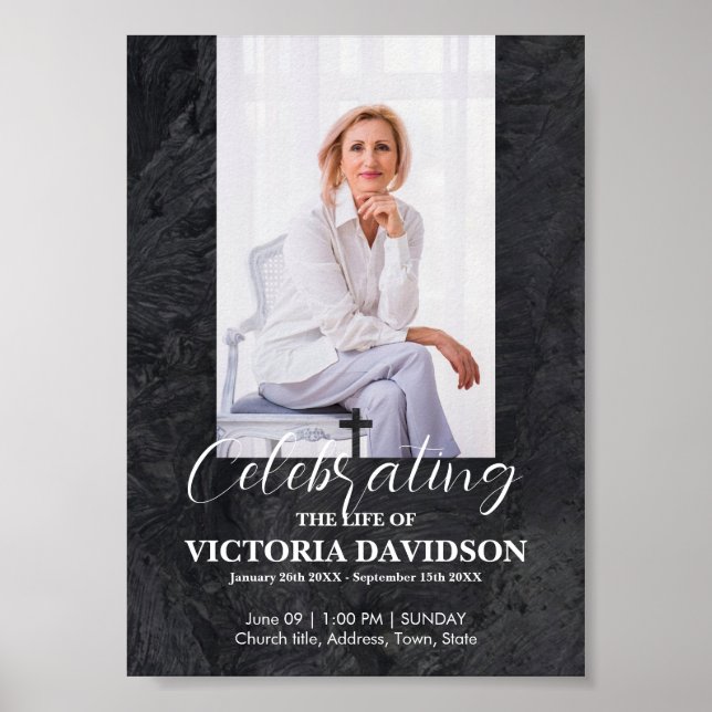 Facebook Inläggsannonsering om begravning Svarta S Poster (Framsidan)