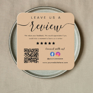 Facebook Instagram Qr Code Lämnar oss en gransknin Fyrkantigt Visitkort