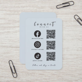 Facebook Instagram Tiktok QR Code Soft Navy Visitkort