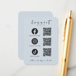 Facebook Instagram Tiktok QR-kod Mjuk Navy Tilläggskort