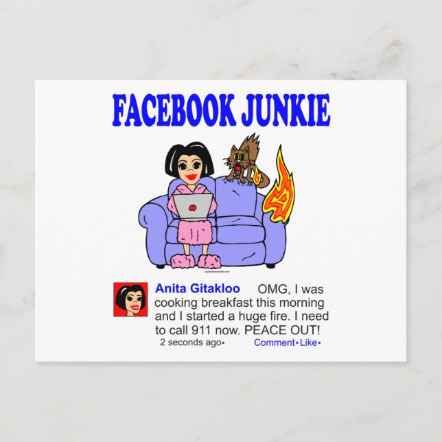 FACEBOOK JUNKIE VYKORT (Framsida)