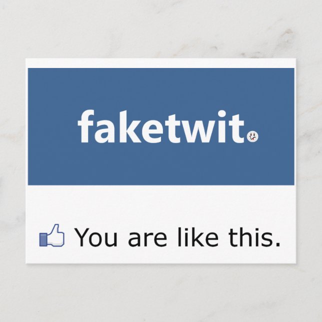 Facebook Narcissist-vykort Vykort (Framsida)