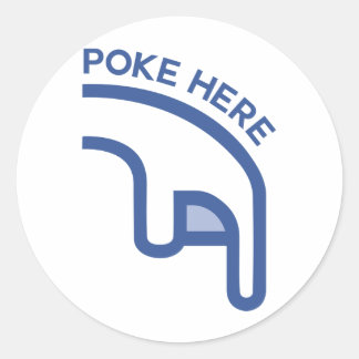 facebook POKE här finger Runt Klistermärke