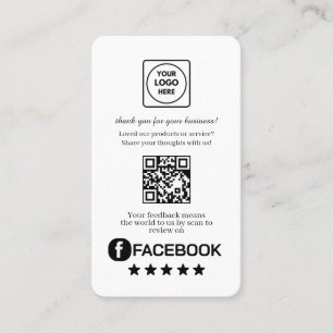 Facebook QR Anpassad länk för kundrecensioner Visitkort