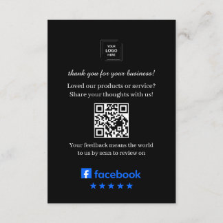 Facebook Recension QR Kundfeedback Infogningkort Tilläggskort