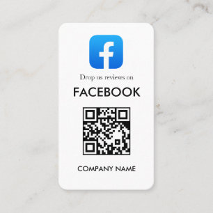 Facebook Recension QR Minimal Vit Företagsstil Visitkort