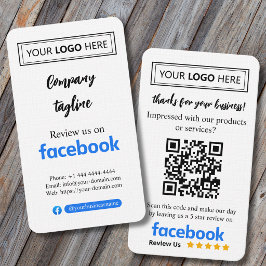 Facebook Recensionskort med logotyp och QR-kod Visitkort