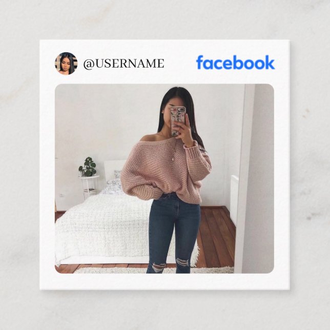 Facebook Sociala Media Foto Visitkort (Framsida)