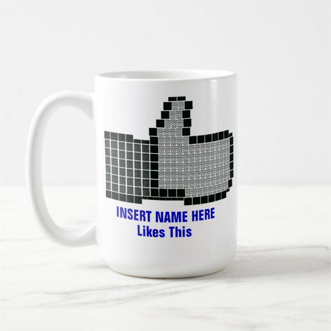 Facebook som-knapp kaffemugg (Vänster)