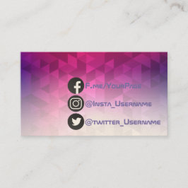 Facebook TwitterInstagram socialt geometriskt Visitkort